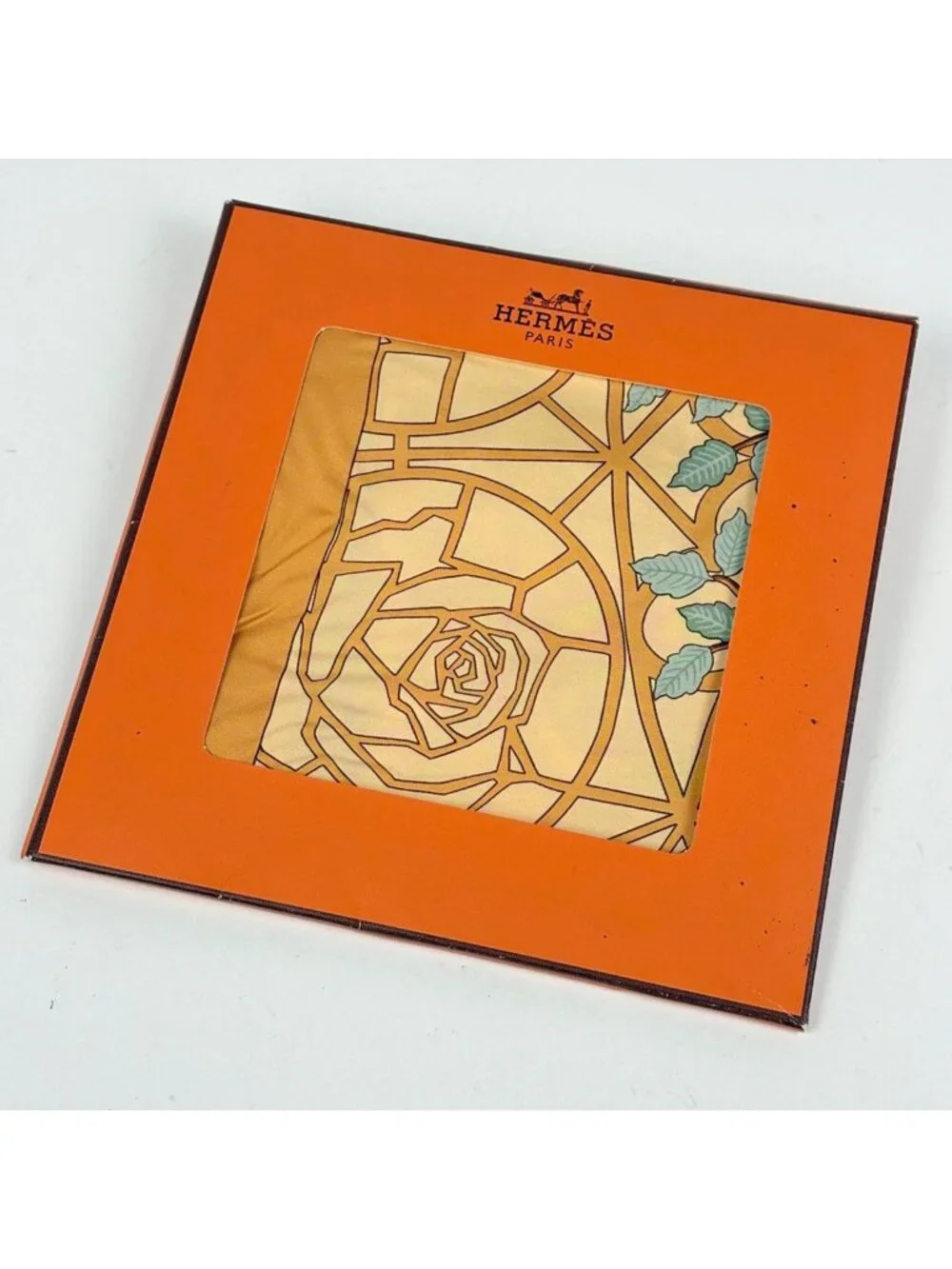 Hermes Carre 90 Axis Mundi Center of the World Scarf Silk Orange Multicolor